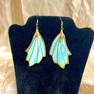 Shell and Gold Wing Earrings